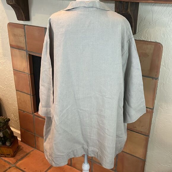 Bryn Walker Oversized Gordan Shirt, Tan, size L - Picture 6 of 10